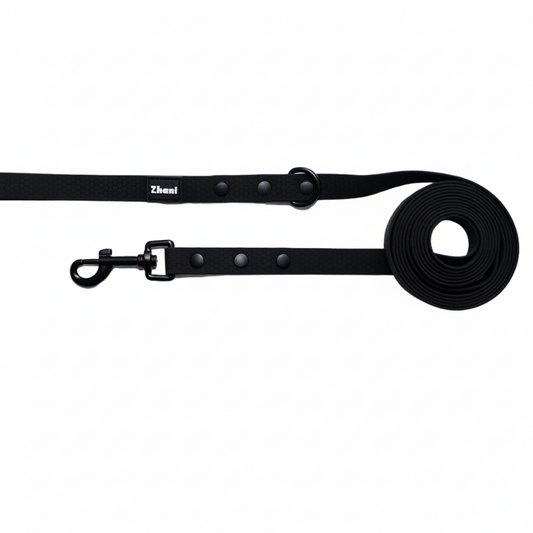 Black Long Line Dog Lead; Washable; Light; Strong; Comfortable;