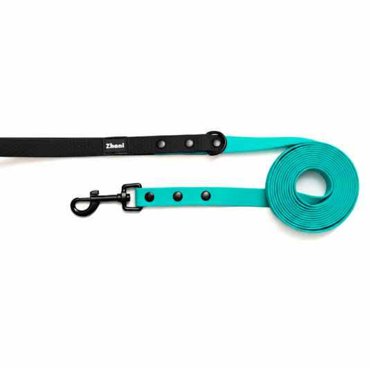 Aqua_with_Black_Handle-Long_Line_Dog_Lead_Washable_Light_Strong_Comfortable.png