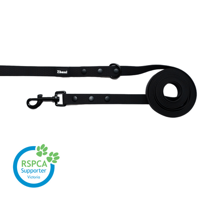 Black Long Line Dog Lead; Washable; Light; Strong; Comfortable; Waterproof