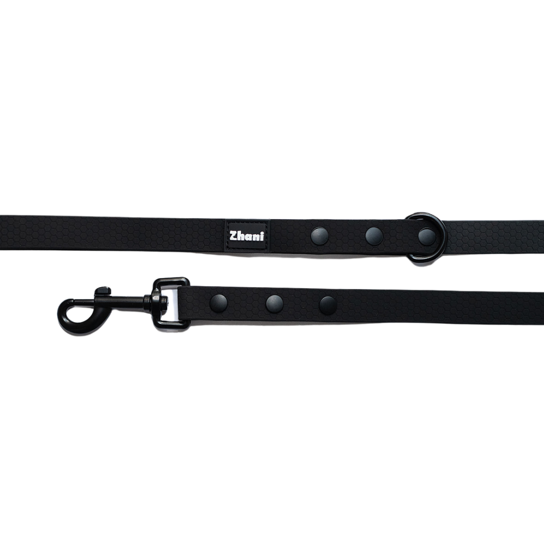 Black - Long Line Dog Lead; Washable; Light; Strong; Comfortable; Waterproof