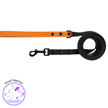 Black_with_Tan_Handle-Long_Line_Dog_Lead_Washable_Light_Strong_Comfortable