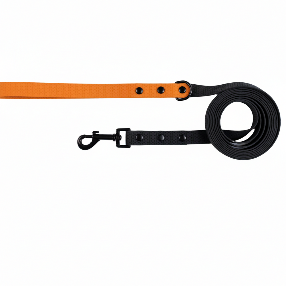 Black_with_Tan_Handle-Long_Line_Dog_Lead_Washable_Light_Strong_Comfortable