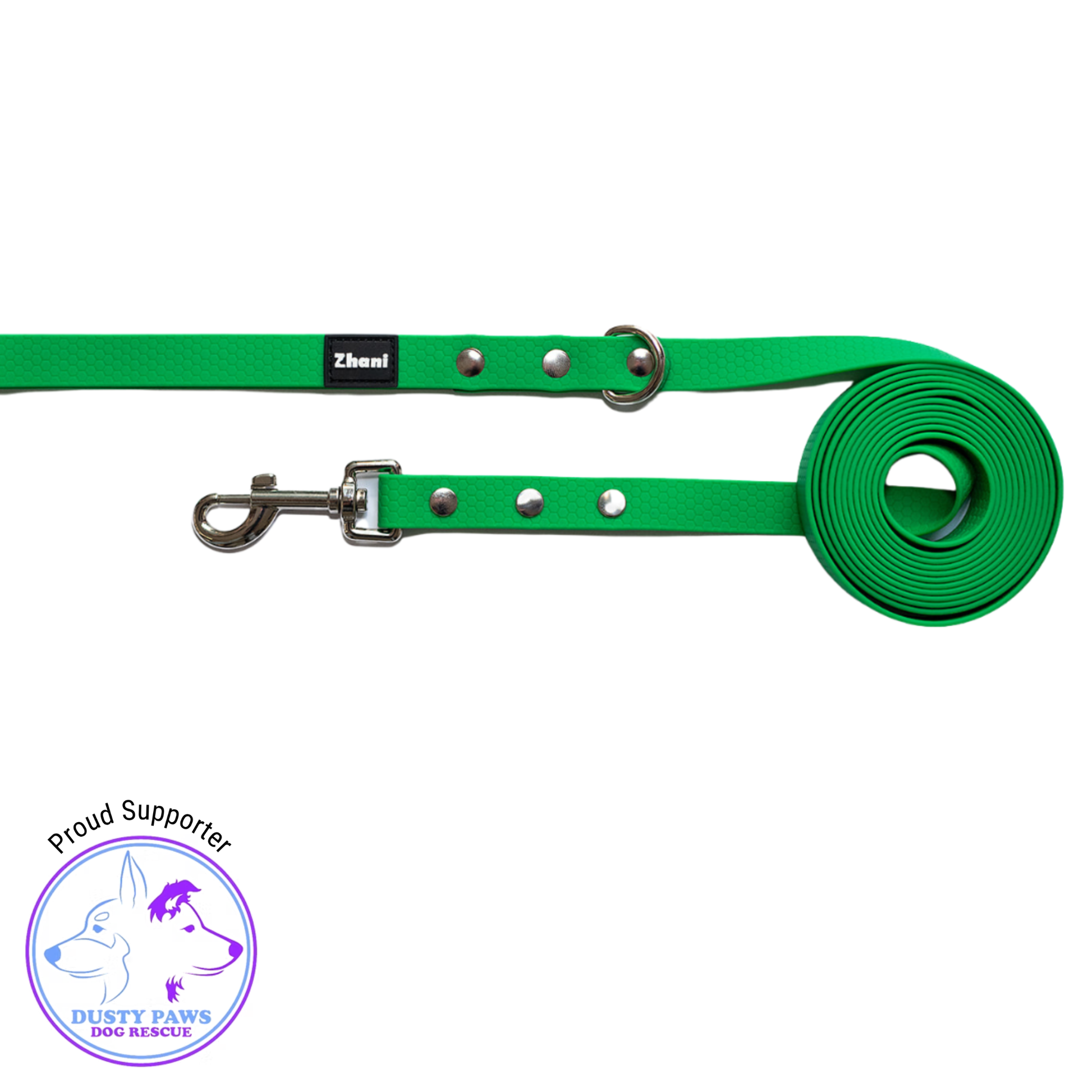 Bright Green Long Line Dog Lead; Washable; Light; Strong; Comfortable; Waterproof