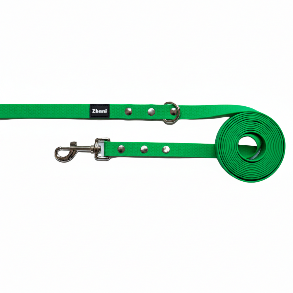 Bright Green Long Line Dog Lead; Washable; Light; Strong; Comfortable; Waterproof