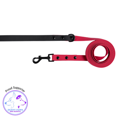 Maroon Long Line Dog Lead; Washable; Light; Strong; Comfortable; Waterproof