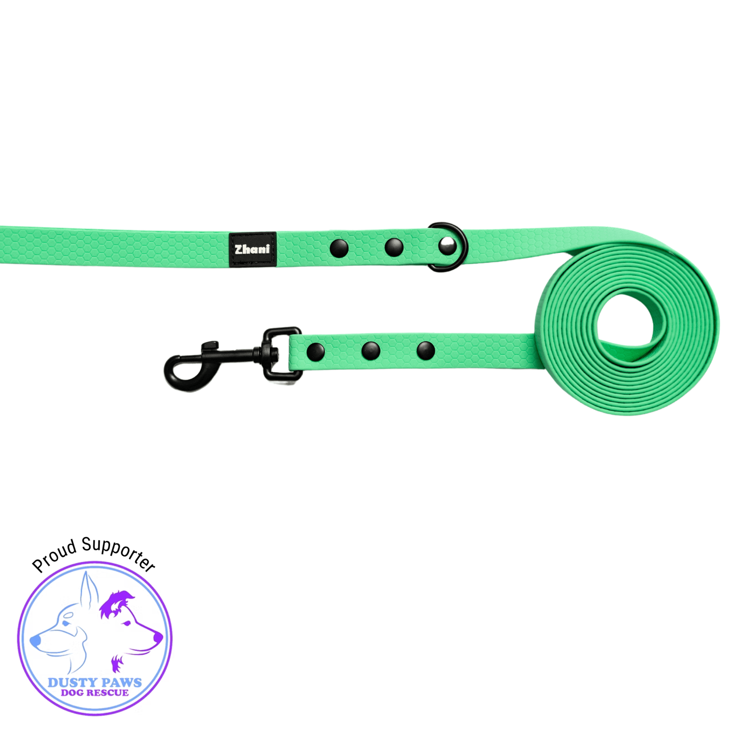 Mint Long Line Dog Lead; Washable; Light; Strong; Comfortable; Waterproof