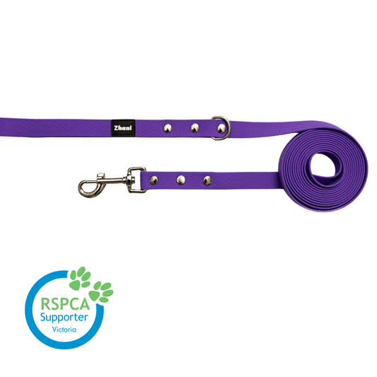 Purple - Long Line Dog Lead; Washable; Light; Strong; Comfortable; Waterproof