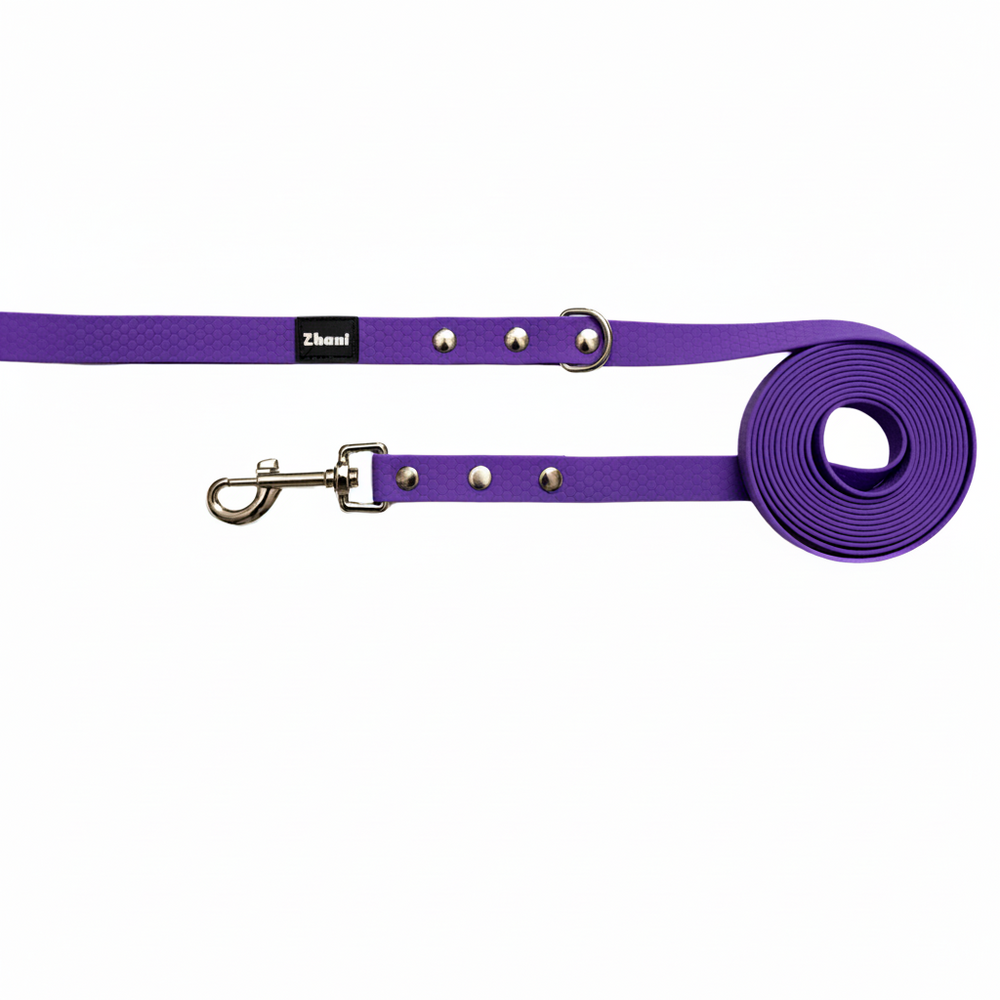 Purple Long Line Dog Lead; Washable; Light; Strong; Comfortable; Waterproof