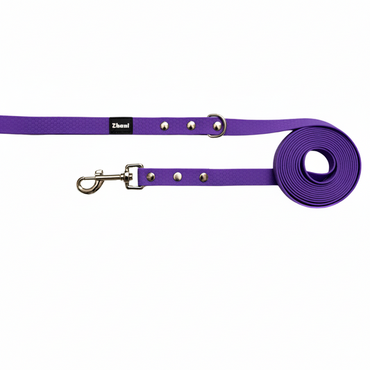 Purple Long Line Dog Lead; Washable; Light; Strong; Comfortable; Waterproof