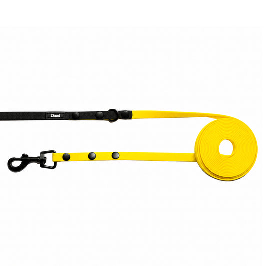 Yellow & Black - Puppy & Small Dog Long Line Lead - recommended for dogs under 5kgs