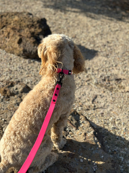 Pink & Black - Long Line Dog Lead; Washable; Light; Strong; Comfortable