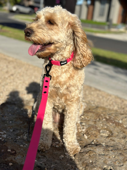Pink & Black - Long Line Dog Lead; Washable; Light; Strong; Comfortable