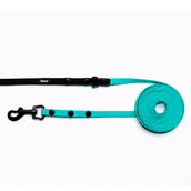Aqua & Black - Puppy & Small Dog Long Line Lead - recommended for dogs under 5kgs
